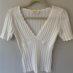 Sézane ivory knit top